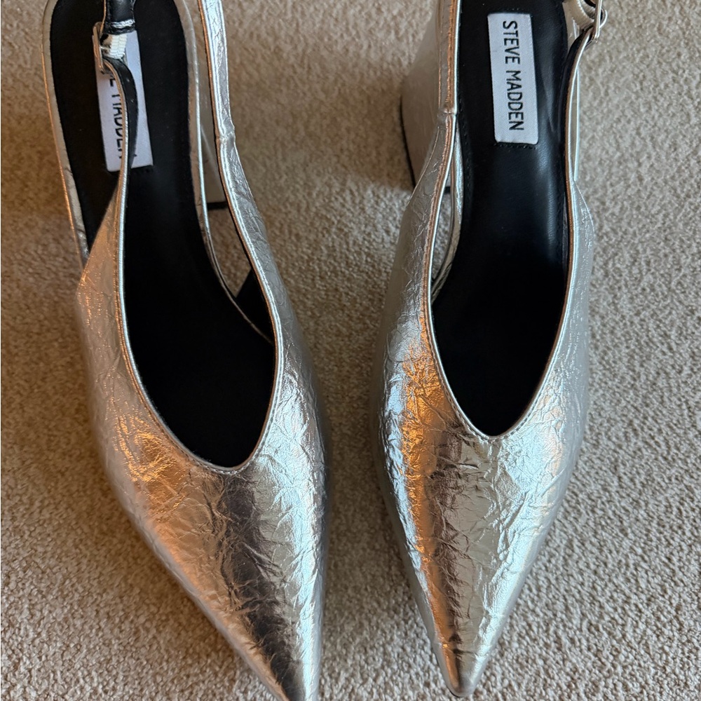 Nordstrom Silver Pointed Toe Heels